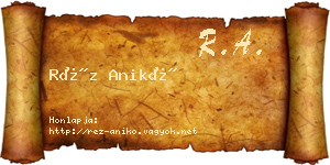 Réz Anikó névjegykártya